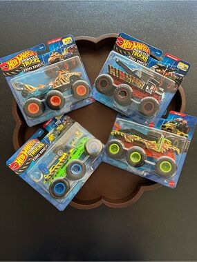 Hot Wheels Monster Trucks Big Rigs Bundle ~ Set of 4